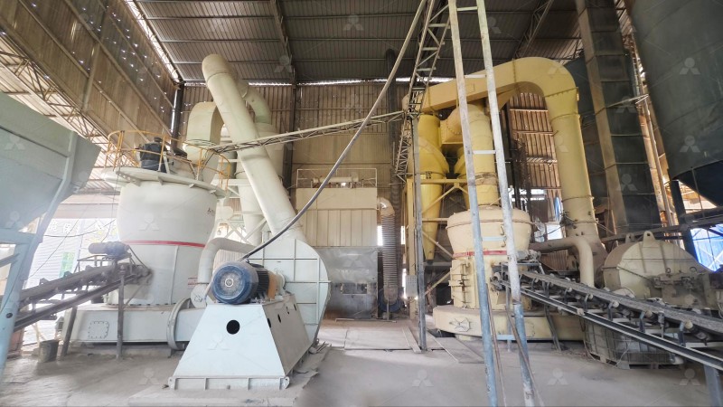 Industrial grinding mill in production facility