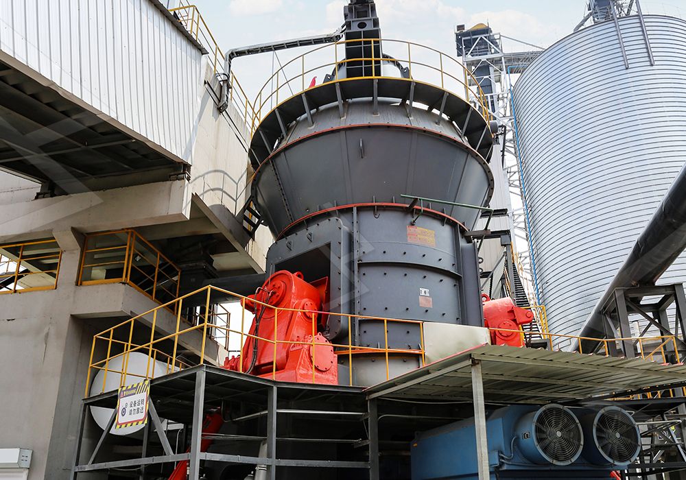Vertical roller mill in operation for granite powder production