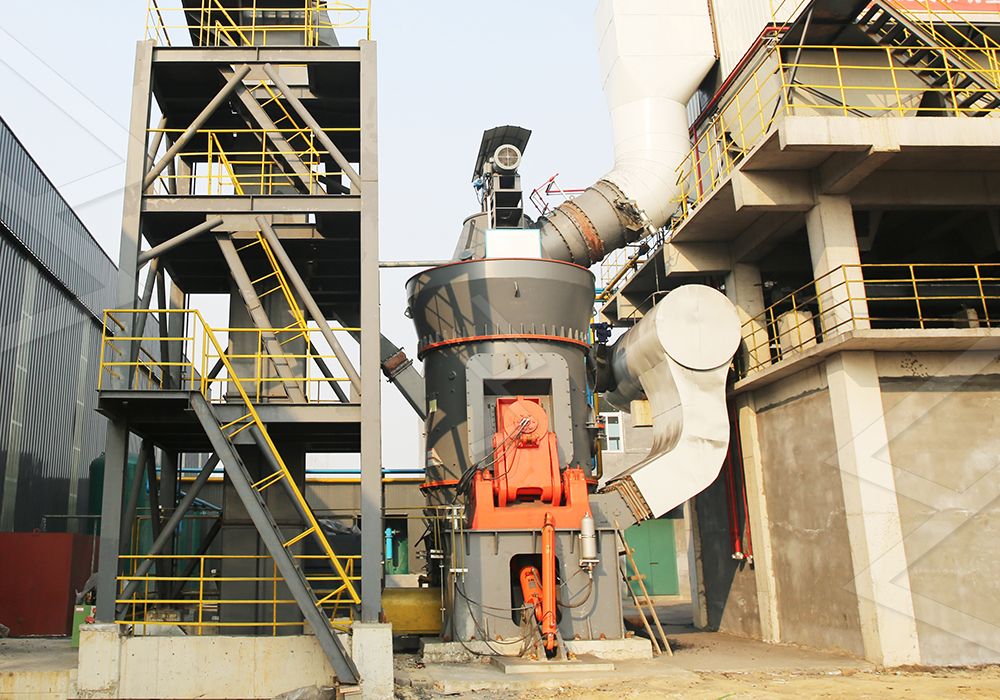 Close-up of a roller mill for slag powder grinding